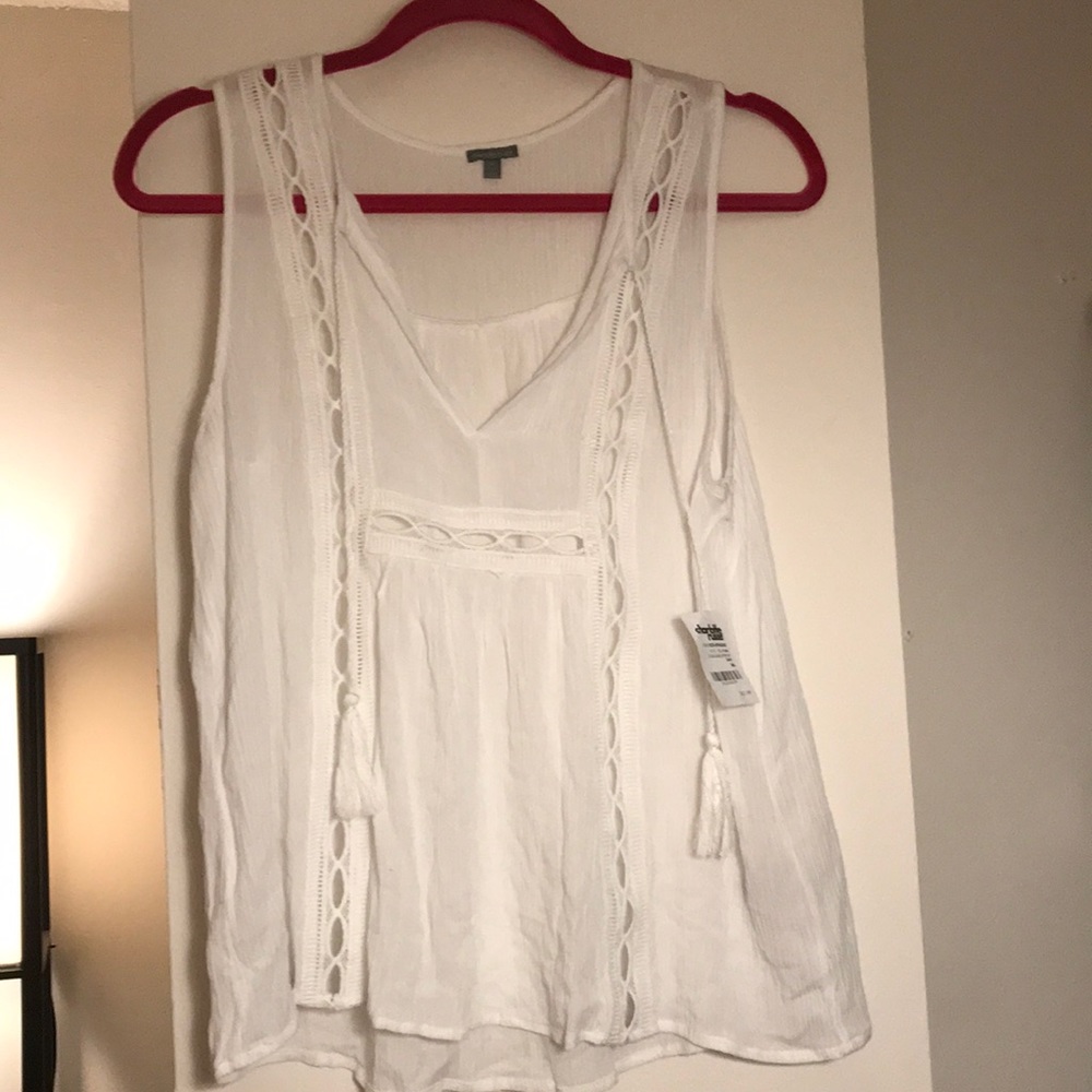 NWT Charlotte Russe white peasant top
